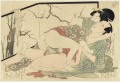 Lovers in front of a screen Kitagawa Utamaro Sexual